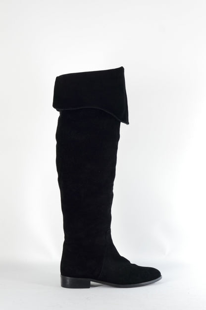 BUUTS Navyboot Overknees Wildleder schwarz 224055-10