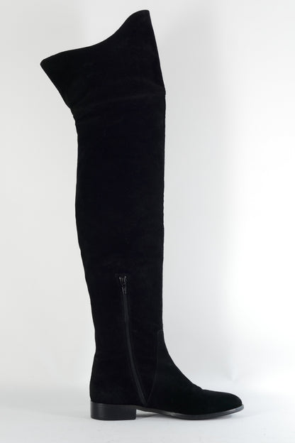 BUUTS Navyboot Overknees Wildleder schwarz 224055-3