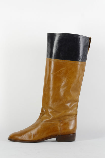 BUUTS Pollini Vintage-Stiefel Leder cognac 224057-1