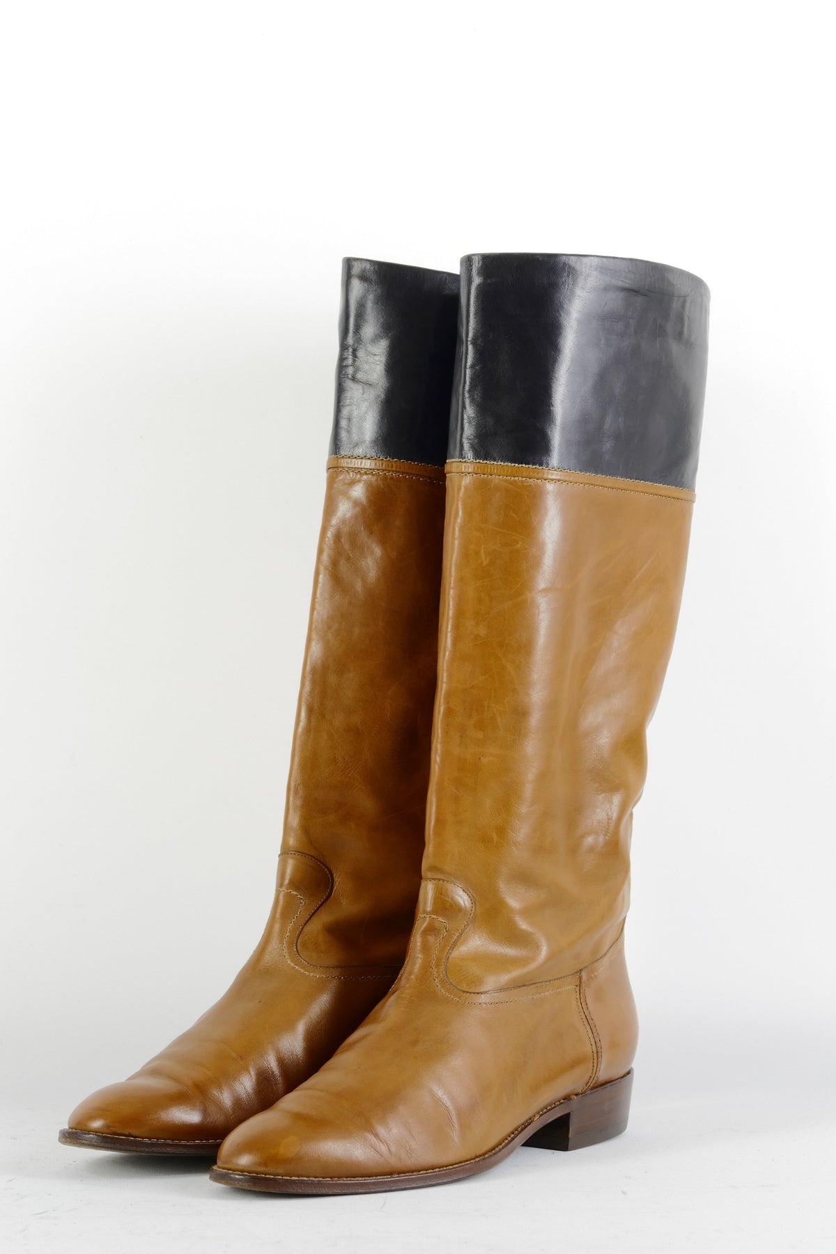 BUUTS Pollini Vintage-Stiefel Leder cognac 224057-2