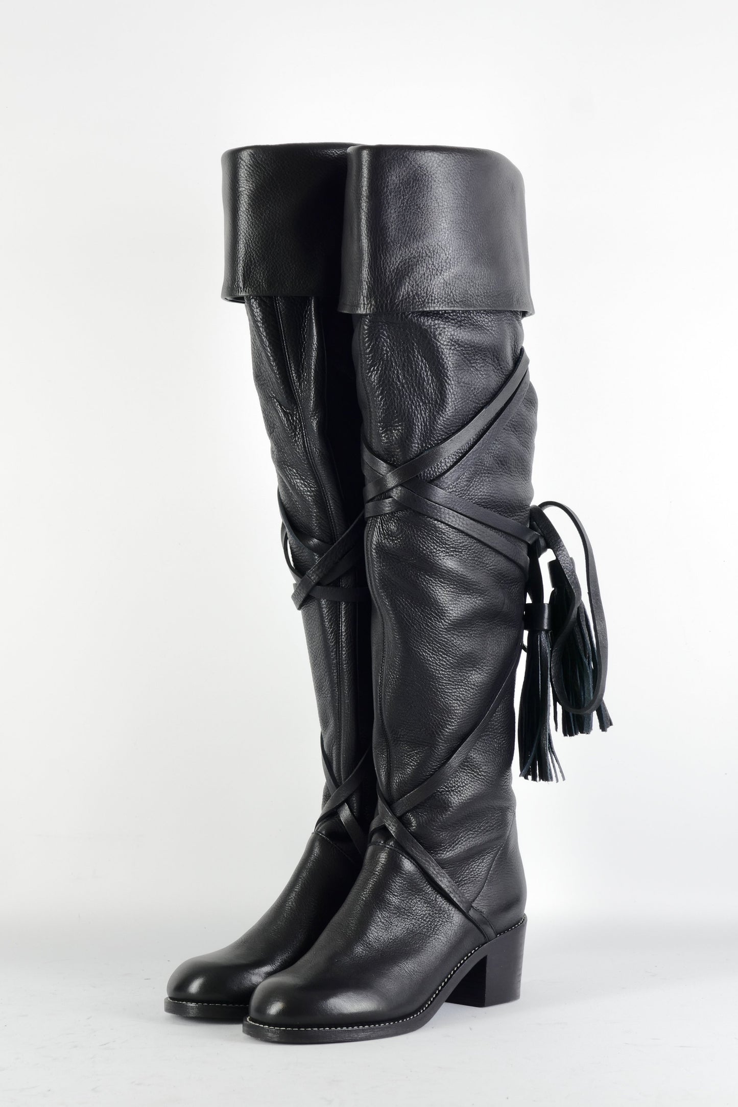 BUUTS See by Chloé Overknees Leder schwarz 224062-2