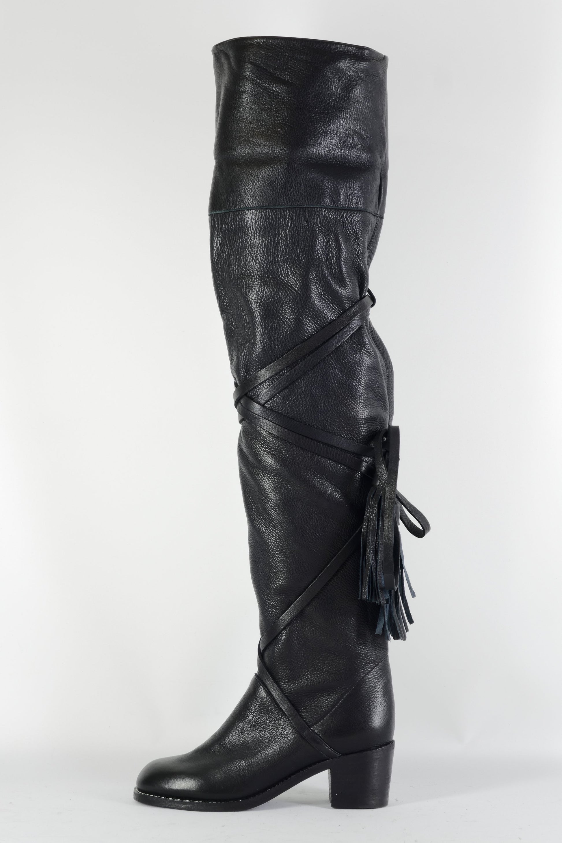 BUUTS See by Chloé Overknees Leder schwarz 224062-3