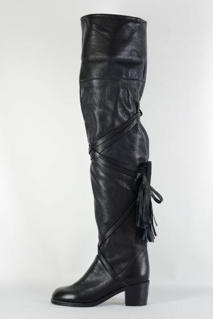 BUUTS See by Chloé Overknees Leder schwarz 224062-3