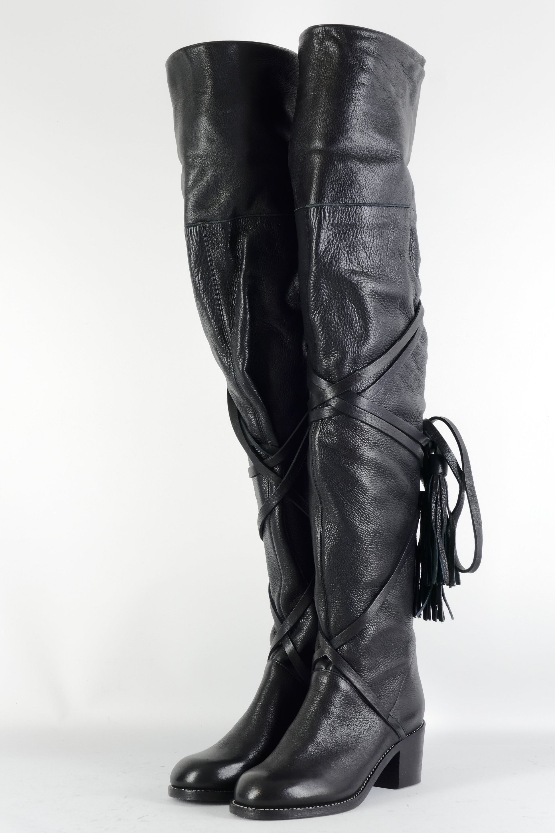 BUUTS See by Chloé Overknees Leder schwarz 224062-4