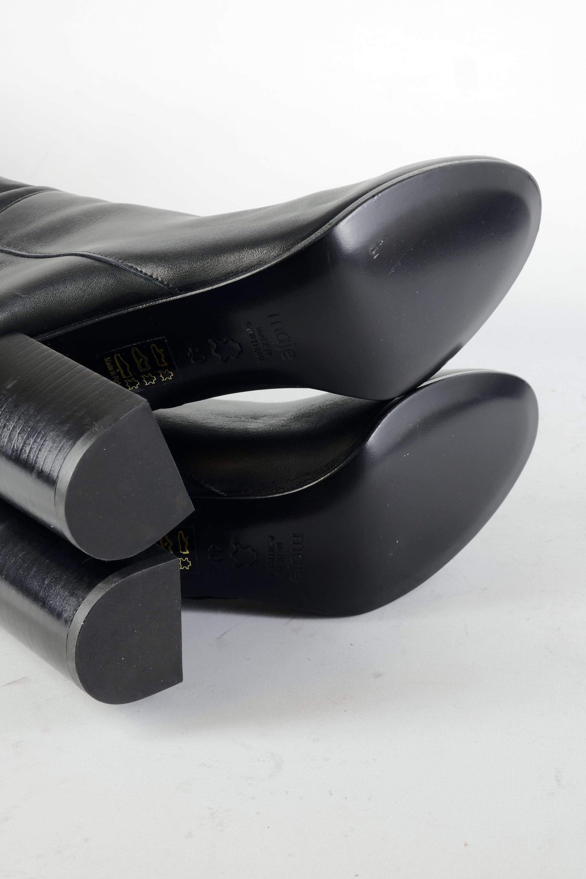 BUUTS Maje Overknees Leder schwarz 224077-8
