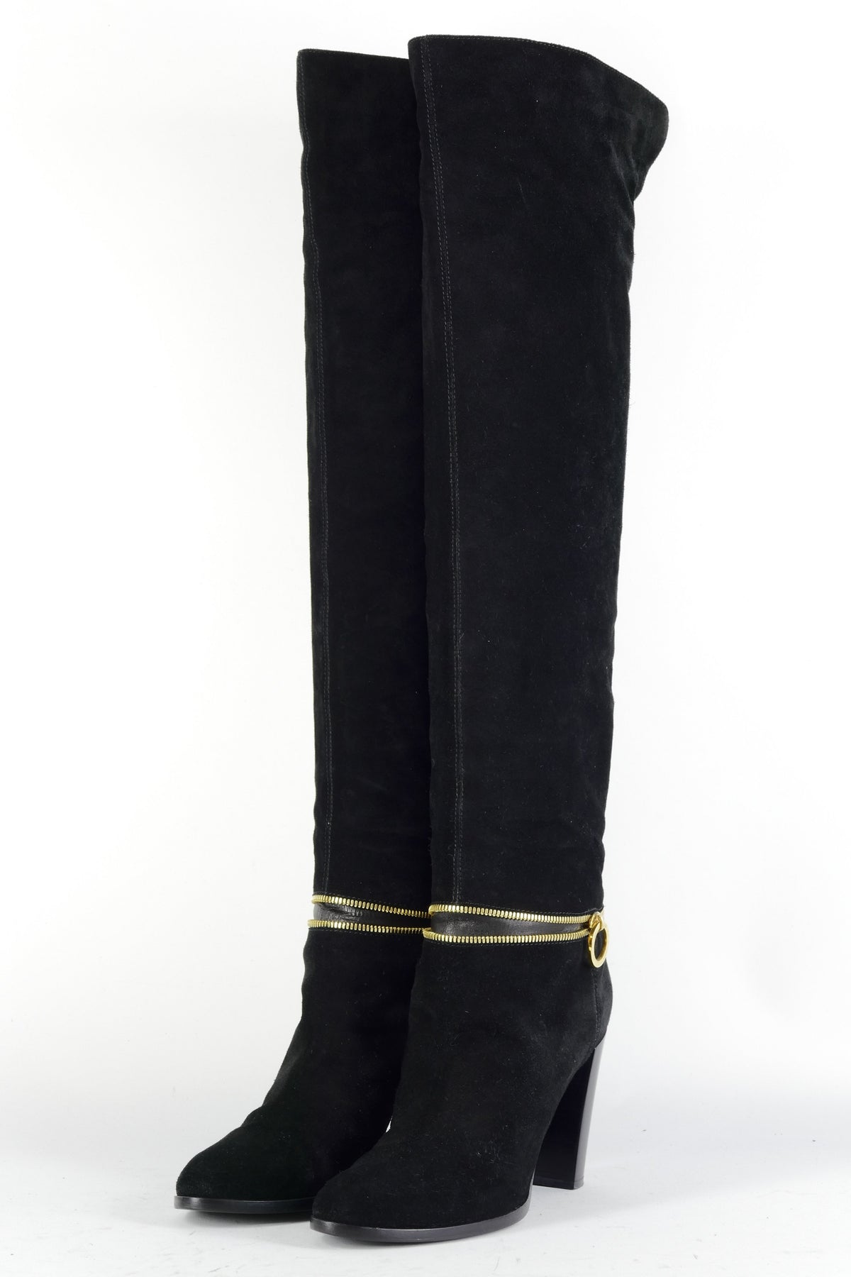 BUUTS Sergio Rossi Hohe Stiefel Wildleder schwarz 224079-2