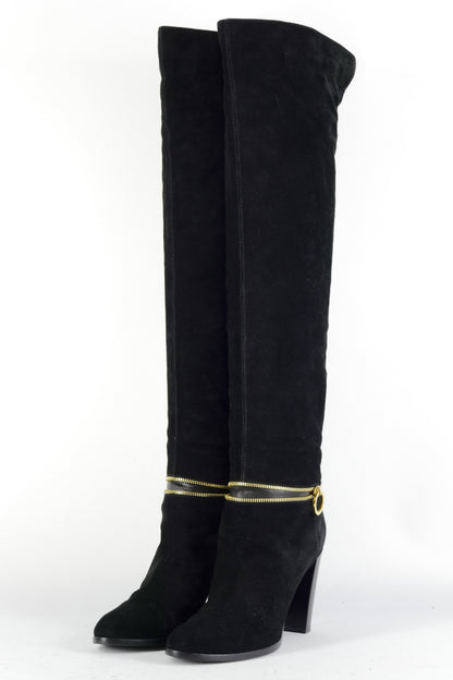 BUUTS Sergio Rossi Hohe Stiefel Wildleder schwarz 224079-2