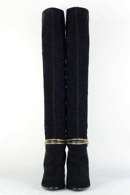BUUTS Sergio Rossi Hohe Stiefel Wildleder schwarz 224079-4