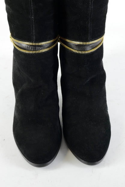 BUUTS Sergio Rossi Hohe Stiefel Wildleder schwarz 224079-7