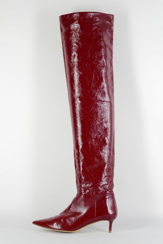 BUUTS Zara Overknees Leder bordeaux 224080-1