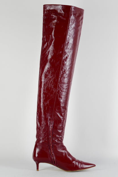 BUUTS Zara Overknees Leder bordeaux 224080-3