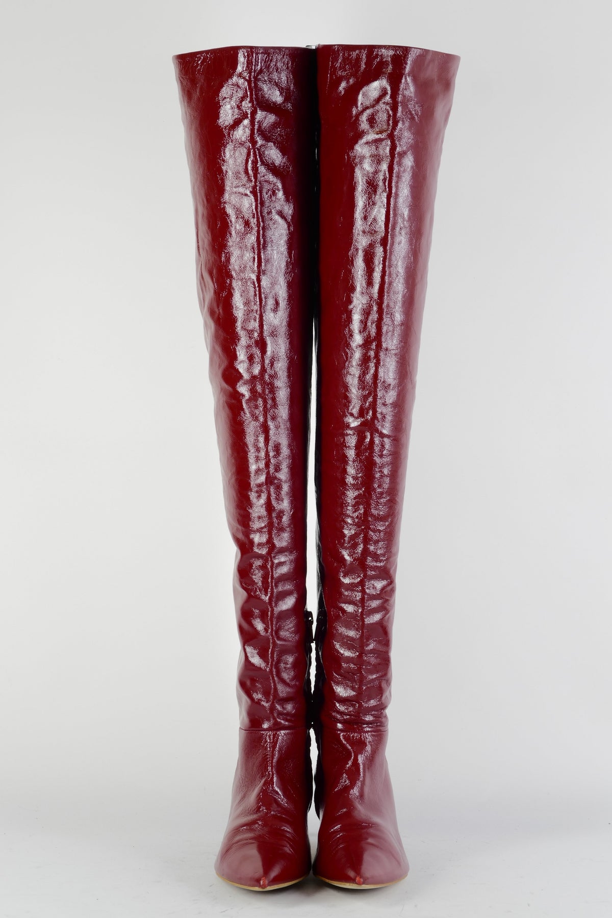 BUUTS Zara Overknees Leder bordeaux 224080-4