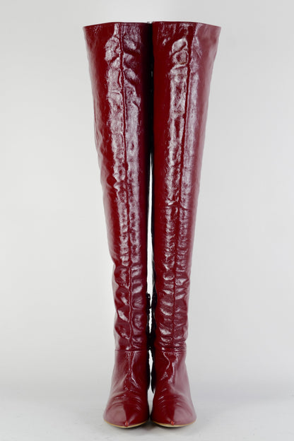 BUUTS Zara Overknees Leder bordeaux 224080-4