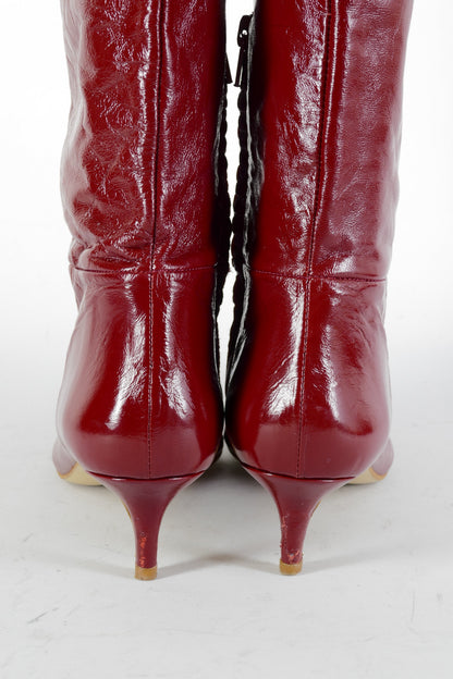 BUUTS Zara Overknees Leder bordeaux 224080-6