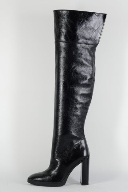 BUUTS Zara Overknees Leder schwarz 224088-1