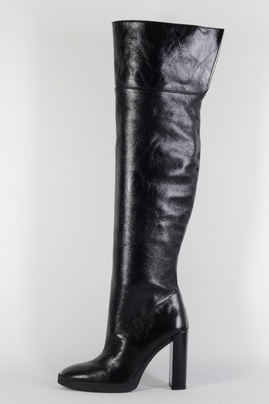 BUUTS Zara Overknees Leder schwarz 224088-1