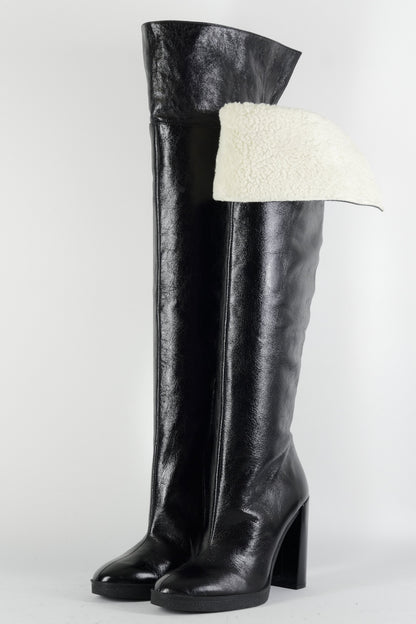 BUUTS Zara Overknees Leder schwarz 224088-2