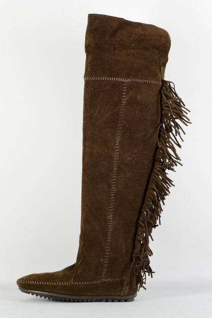 BUUTS Minnetonka Overknees Wildleder braun 224097-1