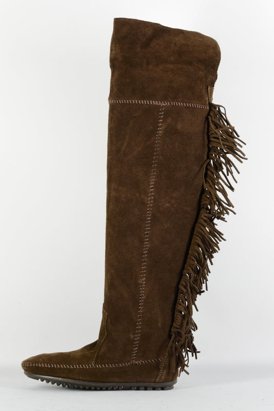 BUUTS Minnetonka Overknees Wildleder braun 224097-1
