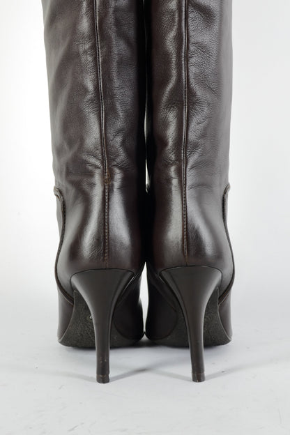 BUUTS Giuseppe Zanotti Vicini Hohe Stiefel Leder dunkelbraun 224101-6
