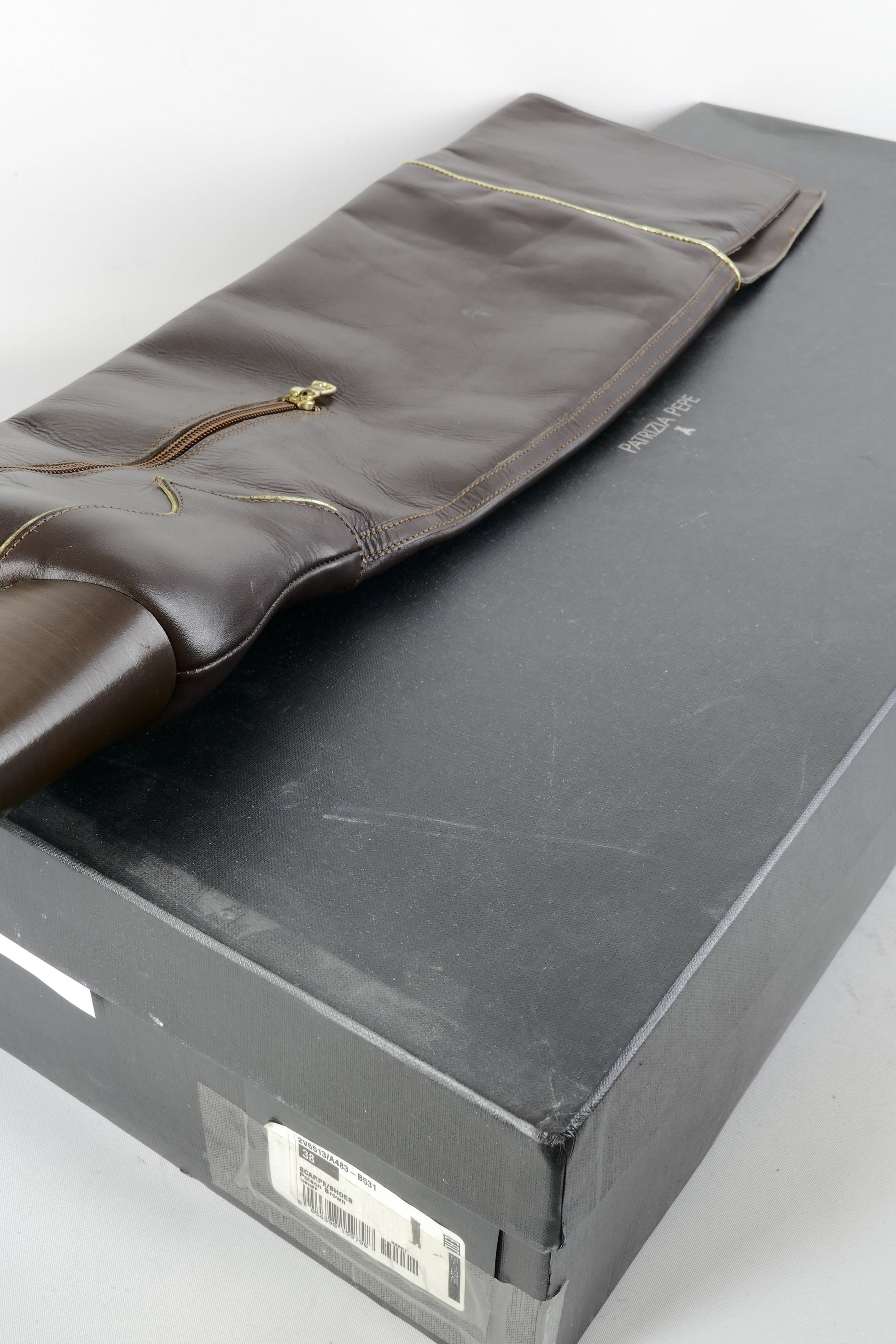 BUUTS Patrizia Pepe Overknees Leder dunkelbraun 224114-11