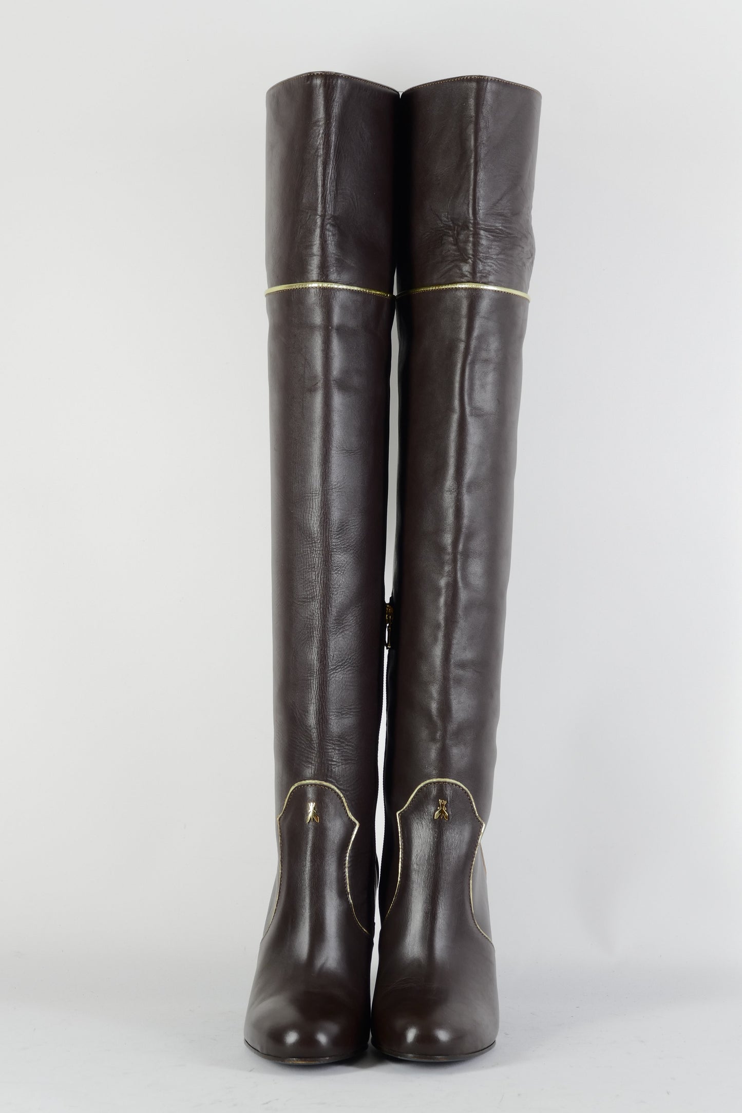 BUUTS Patrizia Pepe Overknees Leder dunkelbraun 224114-4