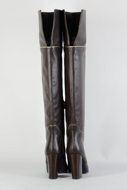 BUUTS Patrizia Pepe Overknees Leder dunkelbraun 224114-5