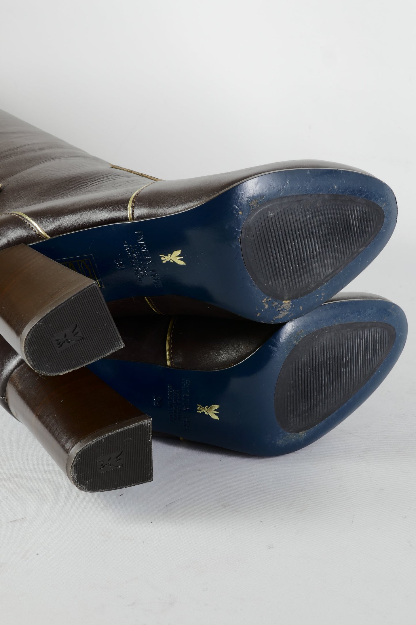 BUUTS Patrizia Pepe Overknees Leder dunkelbraun 224114-8