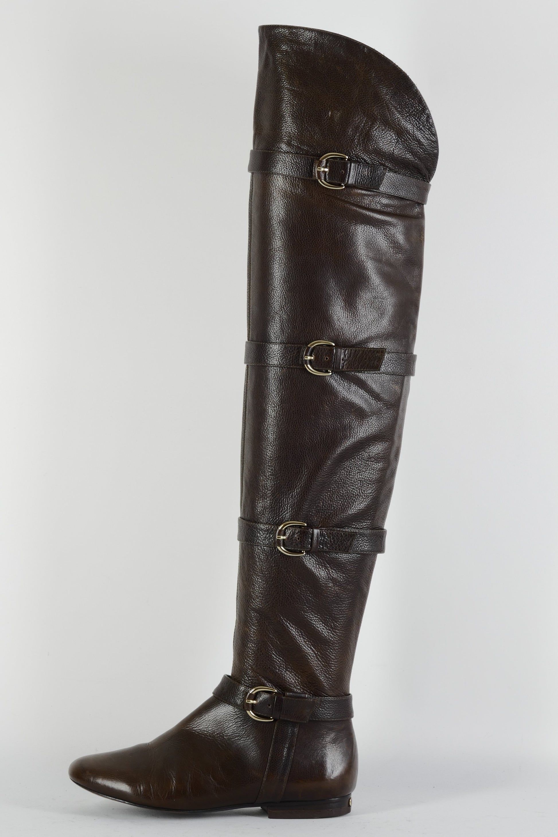 BUUTS Miezko Overknees Leder mittelbraun 224126-1