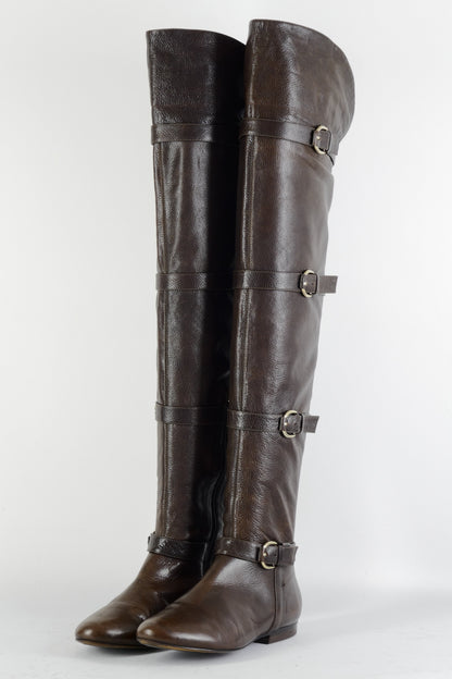 BUUTS Miezko Overknees Leder mittelbraun 224126-2