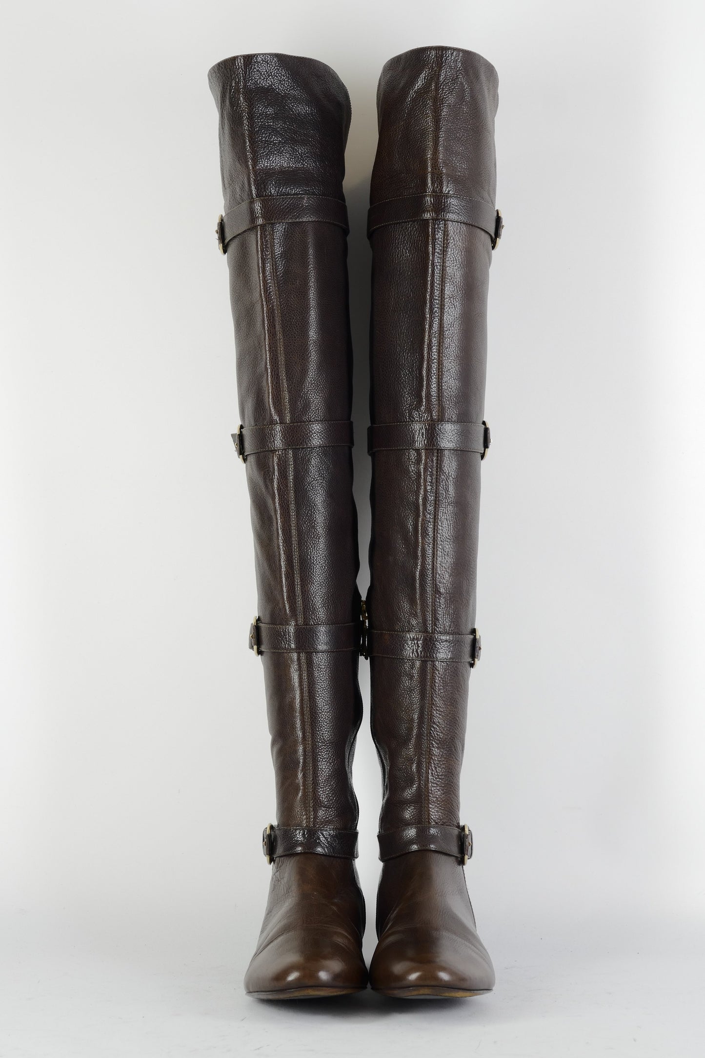 BUUTS Miezko Overknees Leder mittelbraun 224126-4