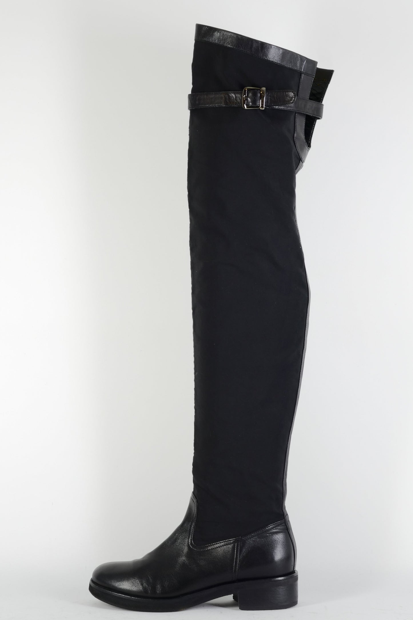 BUUTS Twinset Overknees Leder schwarz 225005-1