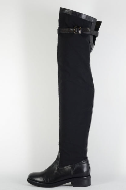 BUUTS Twinset Overknees Leder schwarz 225005-1