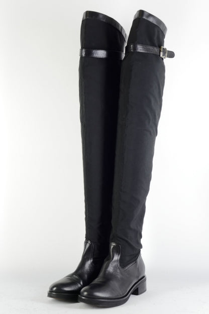 BUUTS Twinset Overknees Leder schwarz 225005-2