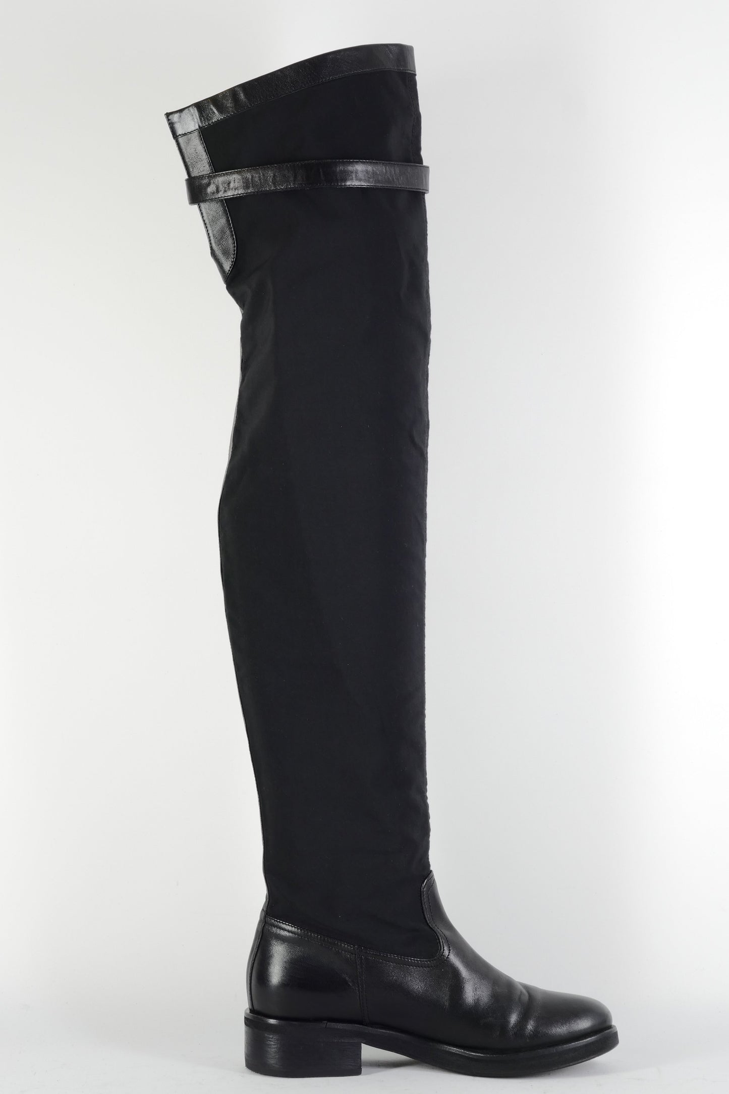 BUUTS Twinset Overknees Leder schwarz 225005-3