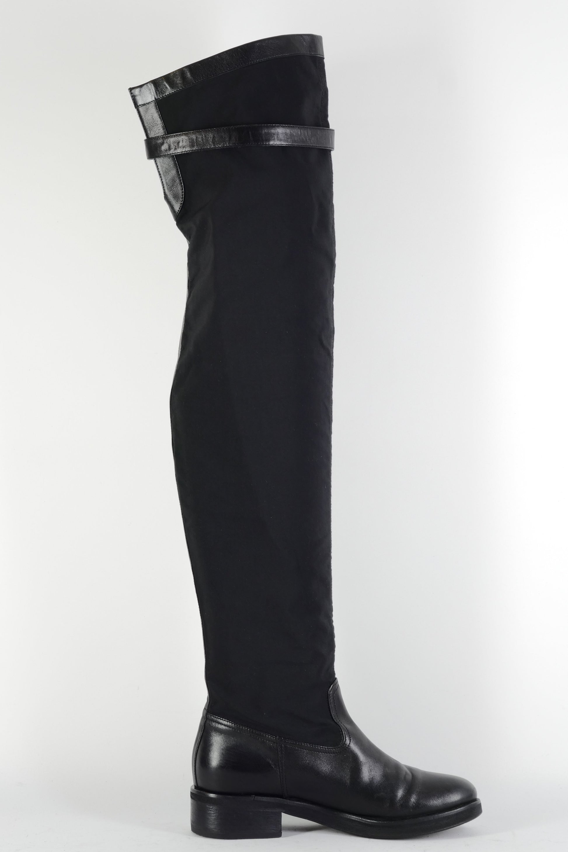 BUUTS Twinset Overknees Leder schwarz 225005-3