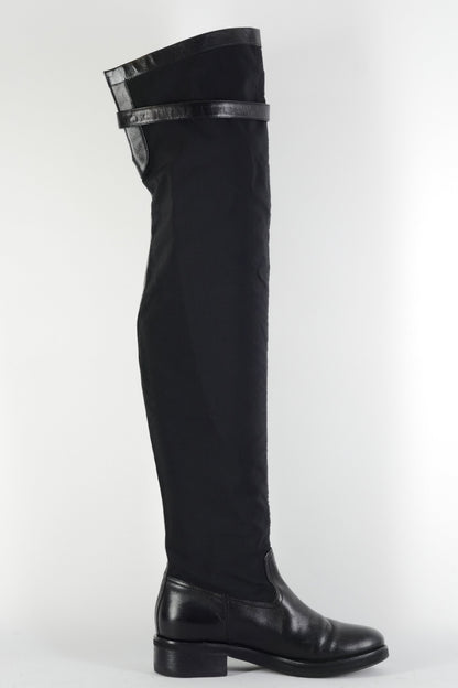 BUUTS Twinset Overknees Leder schwarz 225005-3