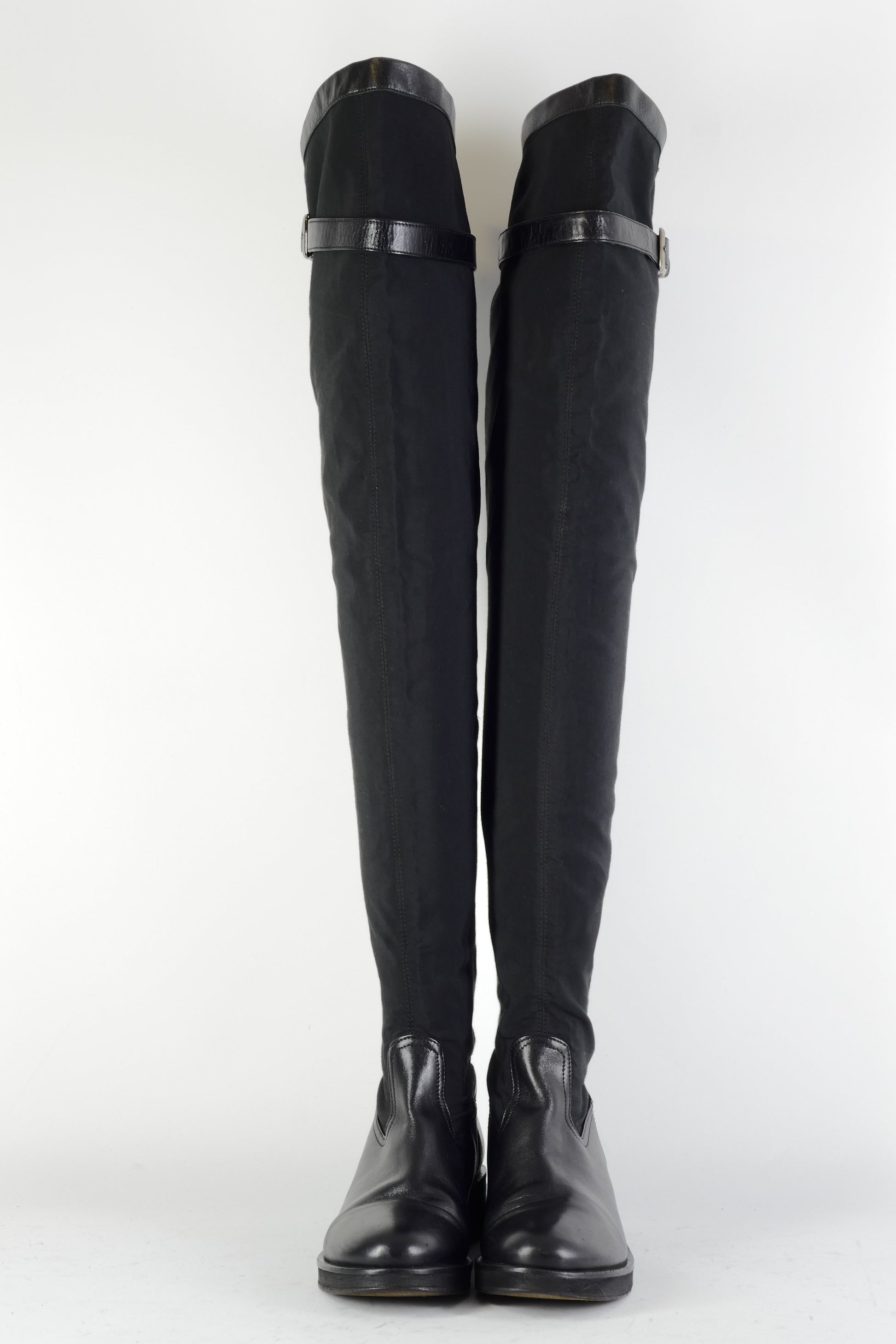 BUUTS Twinset Overknees Leder schwarz 225005-4