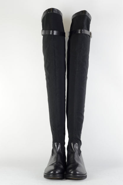 BUUTS Twinset Overknees Leder schwarz 225005-4