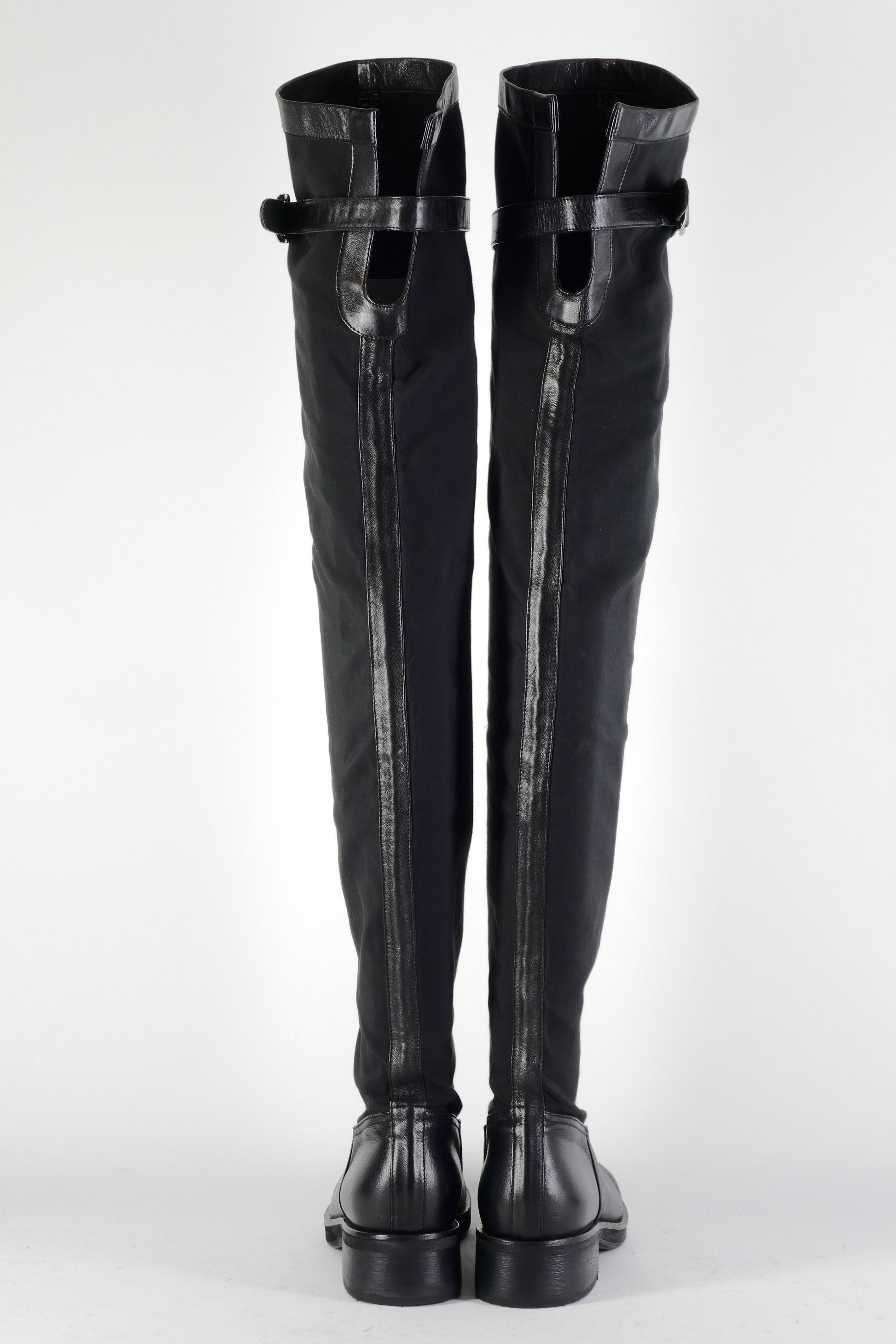 BUUTS Twinset Overknees Leder schwarz 225005-5