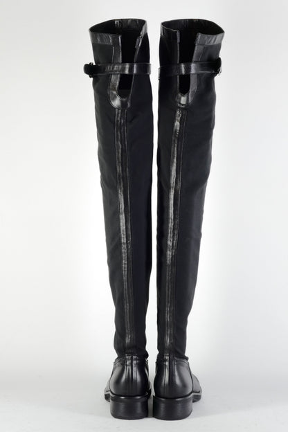 BUUTS Twinset Overknees Leder schwarz 225005-5