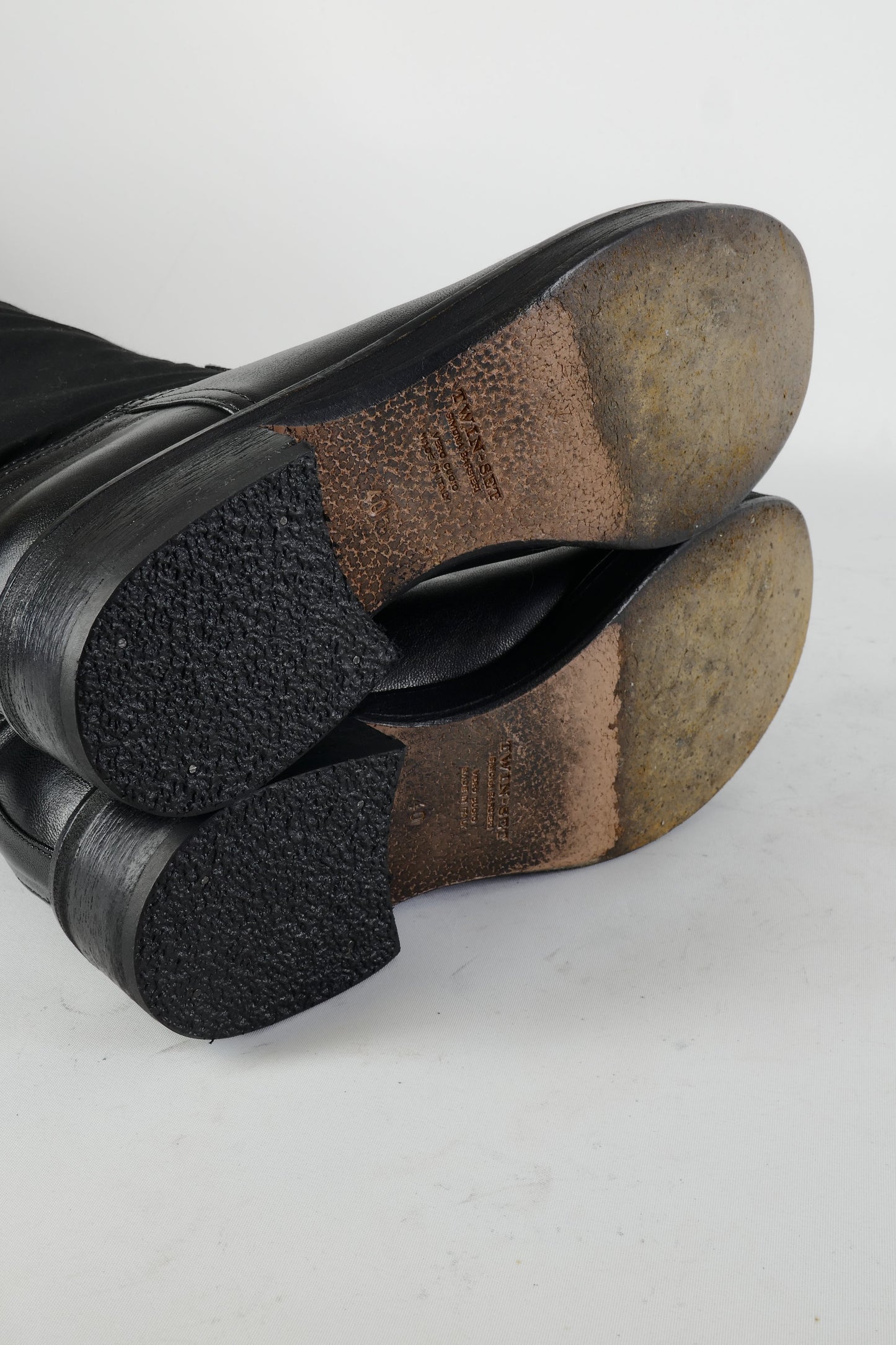 BUUTS Twinset Overknees Leder schwarz 225005-8