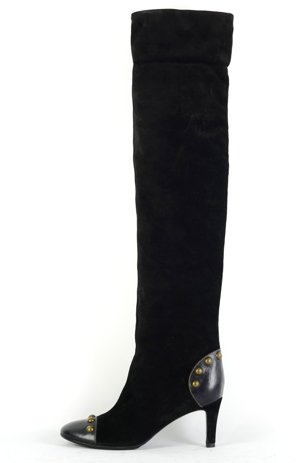 Overknees Wildleder schwarz