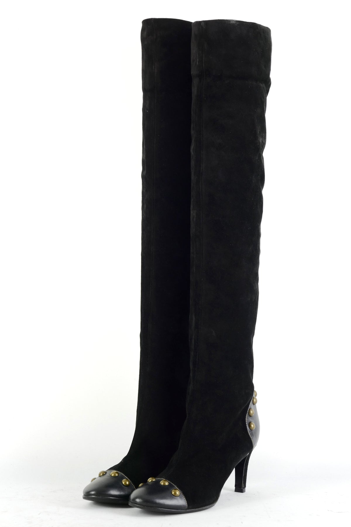 Overknees Wildleder schwarz