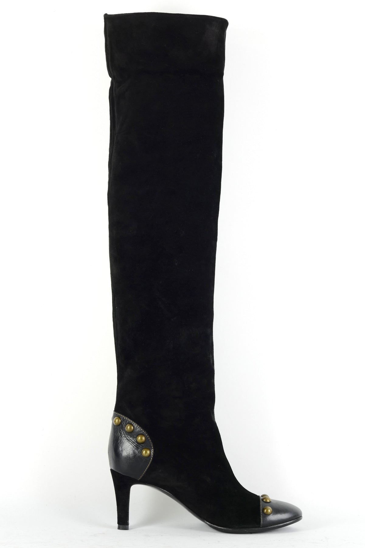 Overknees Wildleder schwarz