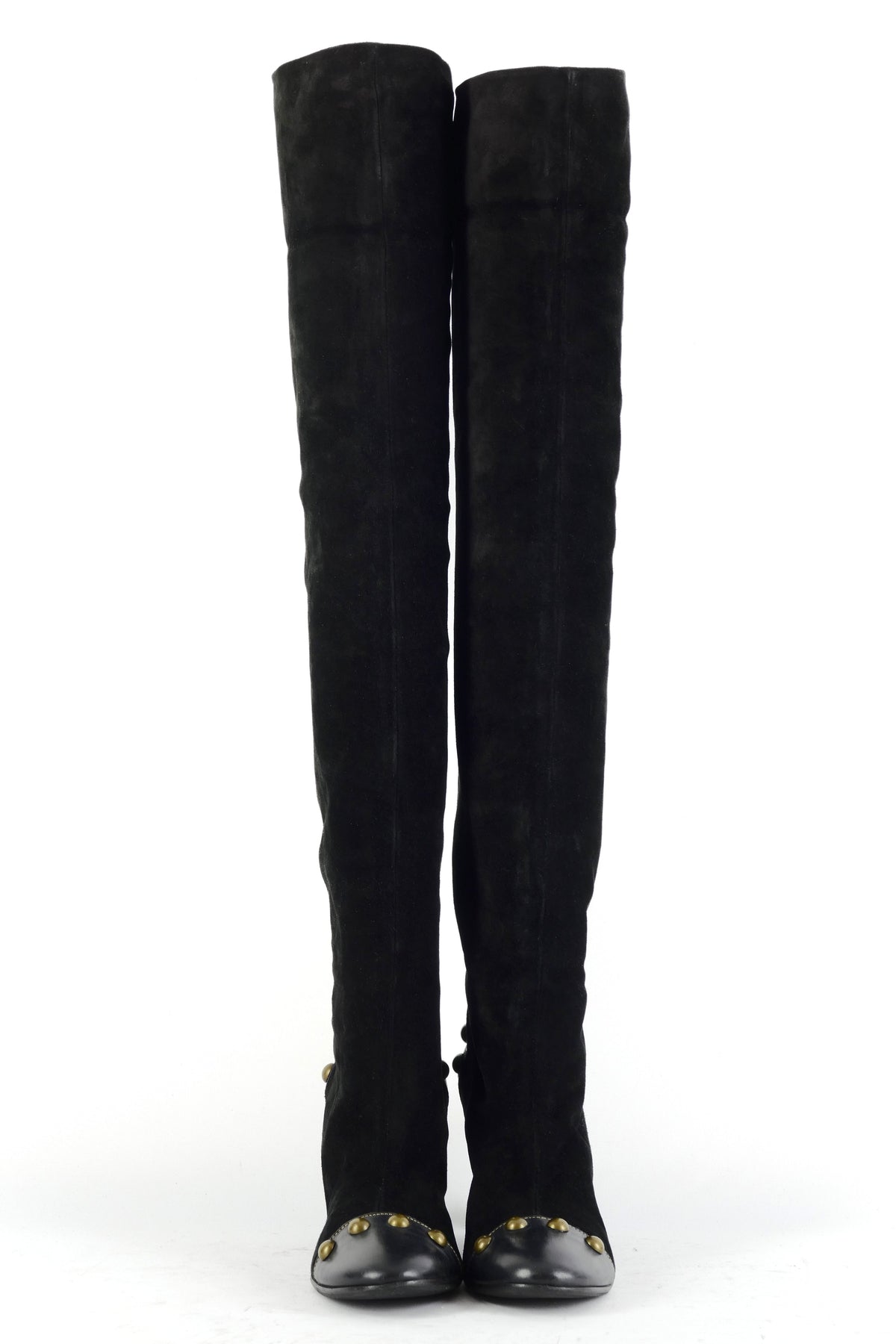 Overknees Wildleder schwarz