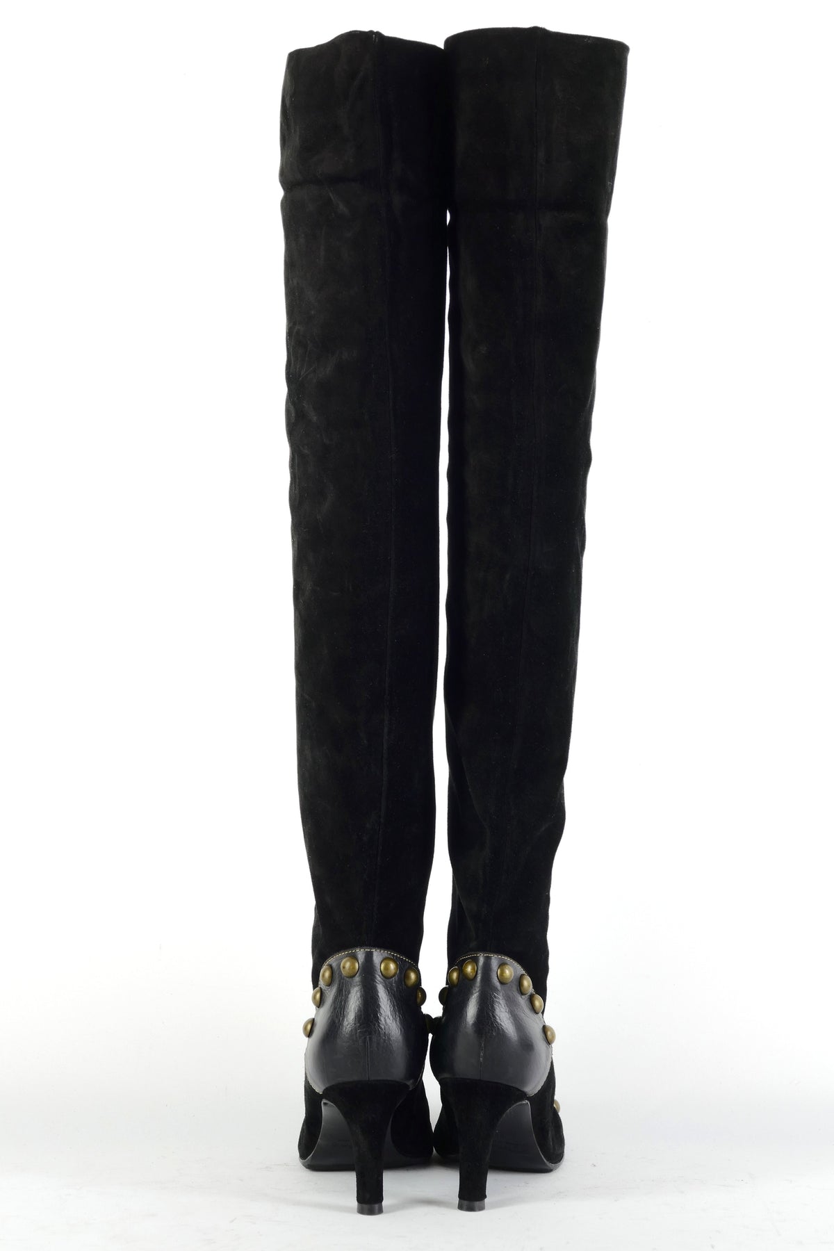 Overknees Wildleder schwarz