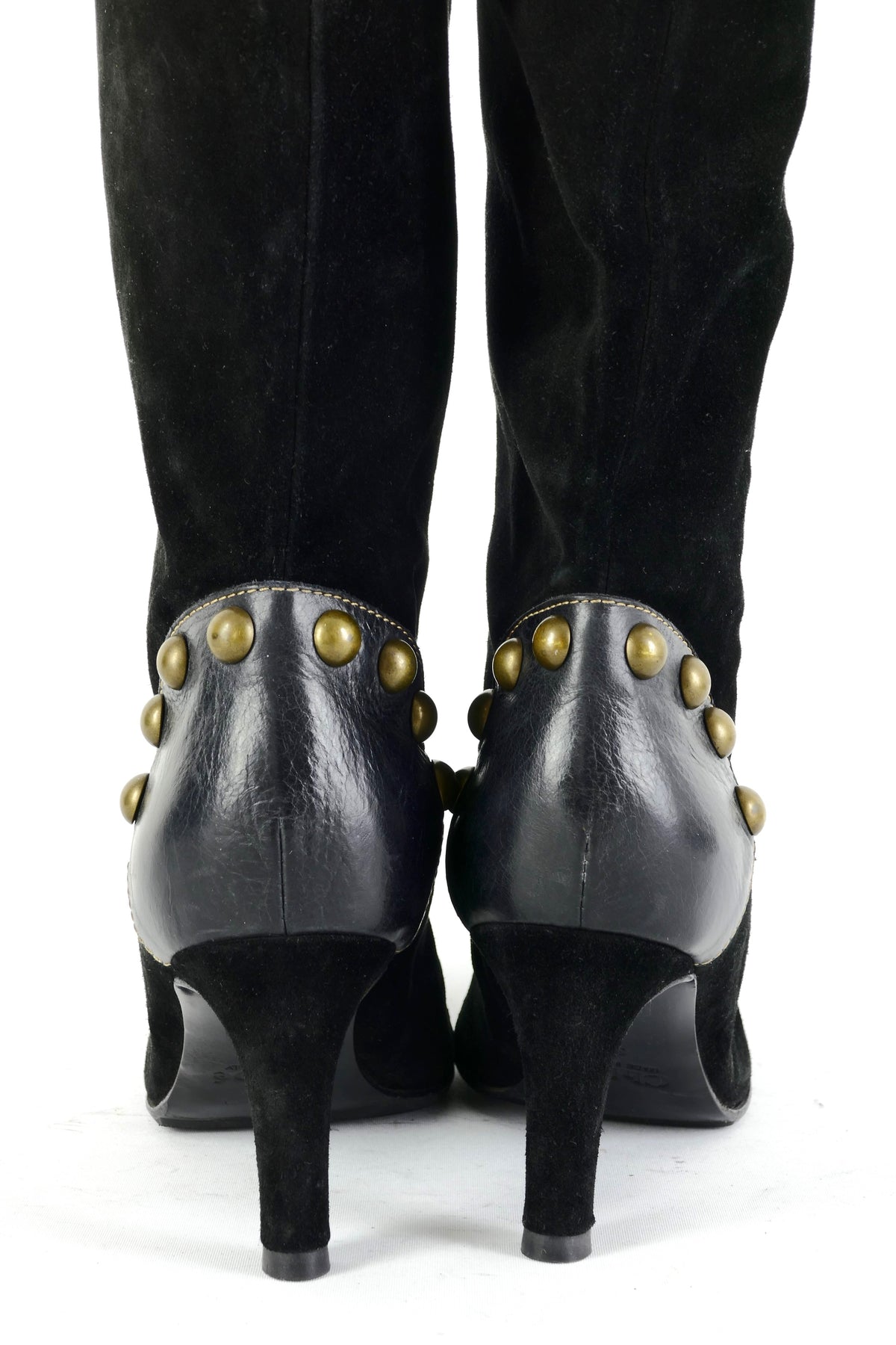 Overknees Wildleder schwarz