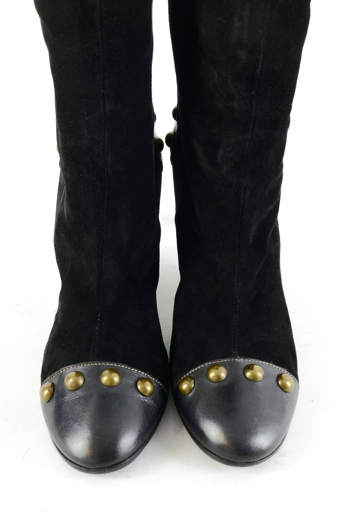Overknees Wildleder schwarz