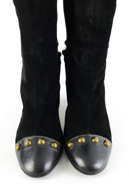 Overknees Wildleder schwarz